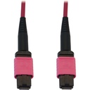 Tripp Lite by Eaton 100G Multimode 50/125 OM4 Fiber Optic Cable (12F MTP/MPO-PC F/F), LSZH, Magenta, 5 m (16.4 ft.)