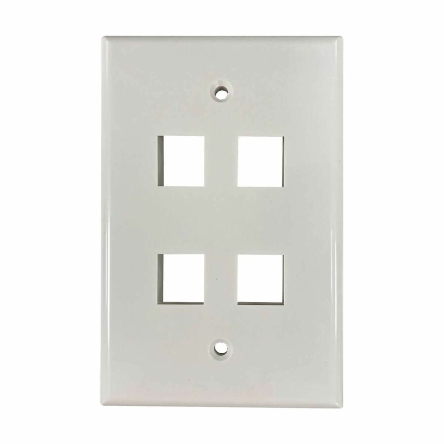 Eaton Tripp Lite Series Safe-IT 4-Port Single-Gang Keystone Wall Plate, Antibacterial, Ivory Gloss, TAA