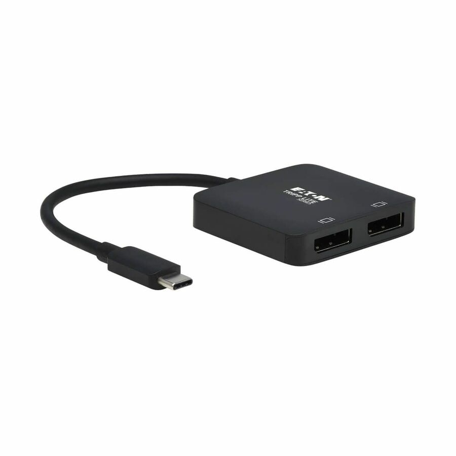 Eaton Tripp Lite Series USB-C Adapter, Dual Display - 4K 60 Hz DisplayPort, 8K, HDR, 4:4:4, HDCP 2.2, DP 1.4 Alt Mode, Black
