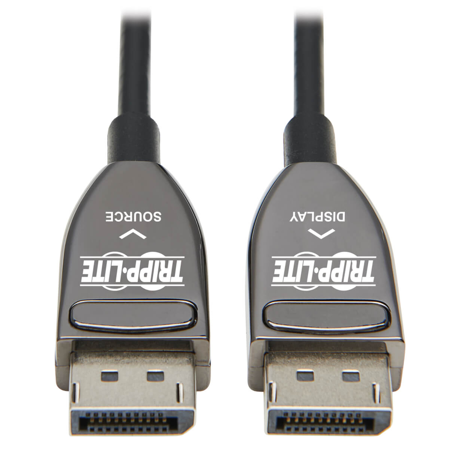 Tripp Lite by Eaton DisplayPort Active Optical Cable (AOC), 8K 60 Hz (M/M), CL3 Rated, Latching Connectors, Black, 25 m (82 ft.)