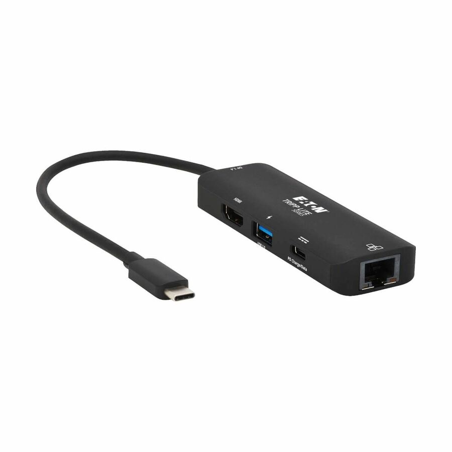 Eaton Tripp Lite Series USB-C Multiport Adapter - 4K 60 Hz HDMI, USB 3.x (5Gbps) Hub Ports, GbE, 100W PD Charging, HDR, HDCP 2.2