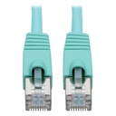 Eaton Tripp Lite Series Cat6a 10G Snagless Shielded STP Ethernet Cable (RJ45 M/M), PoE, Aqua, 8 ft. (2.43 m)