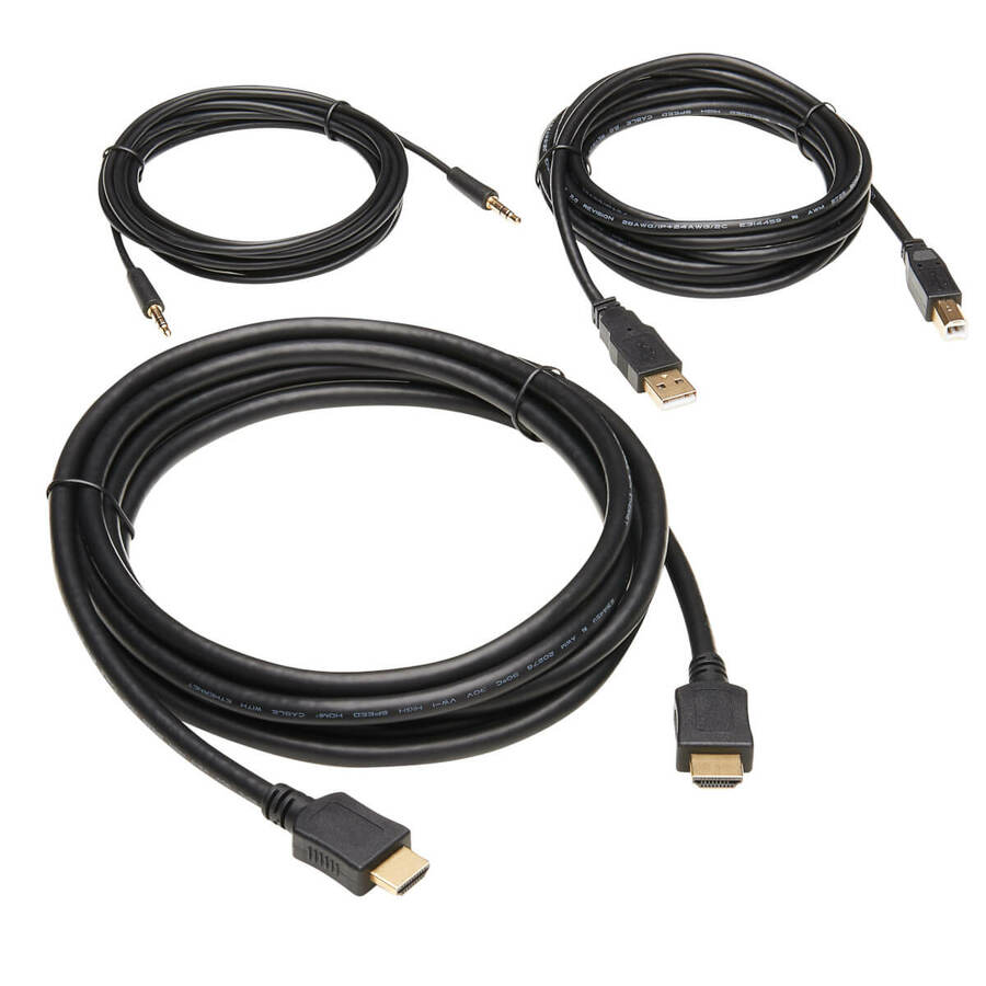 Tripp Lite by Eaton HDMI KVM Cable Kit - 4K HDMI USB 2.0 3.5 mm Audio (M/M) Black 10 ft. (3.05 m)