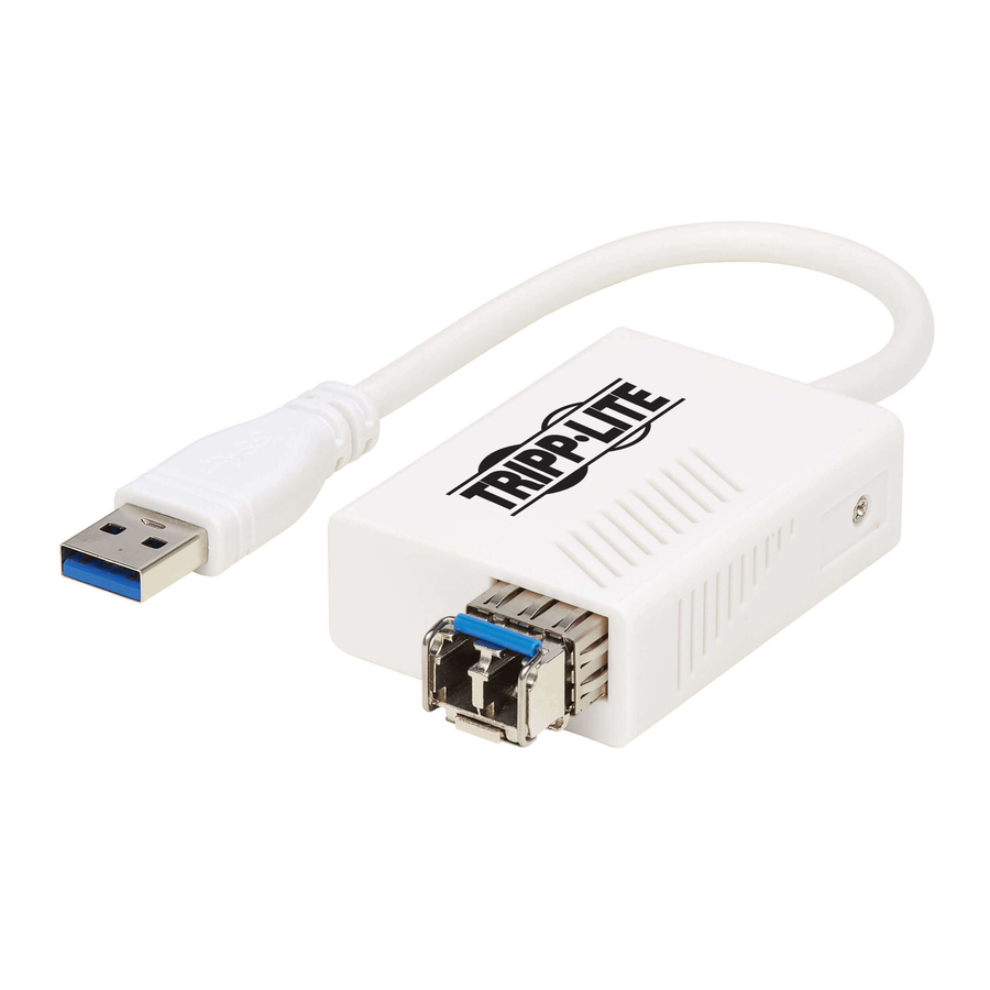 Eaton Tripp Lite Series USB 3.0 Multimode Fiber Optic Transceiver Ethernet Adapter, 10/100/1000 Mbps, 1310nm, 550m, LC