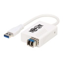 Eaton Tripp Lite Series USB 3.0 Multimode Fiber Optic Transceiver Ethernet Adapter, 10/100/1000 Mbps, 1310nm, 550m, LC