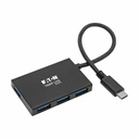 Eaton Tripp Lite Series 4-Port USB-C Hub, USB 3.x Gen 2 (10Gbps), 4x USB-A Ports, Thunderbolt 3 Compatible, Aluminum Housing, Black