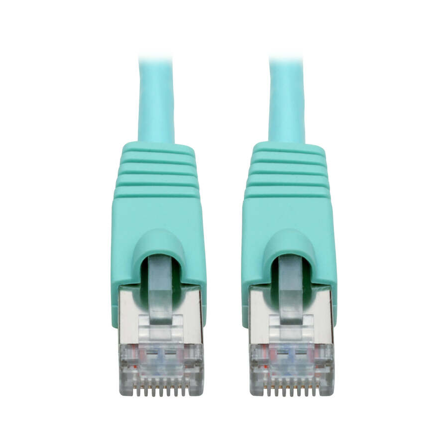 Eaton Tripp Lite Series Cat6a 10G Snagless Shielded STP Ethernet Cable (RJ45 M/M), PoE, Aqua, 3 ft. (0.91 m)