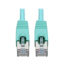 Eaton Tripp Lite Series Cat6a 10G Snagless Shielded STP Ethernet Cable (RJ45 M/M), PoE, Aqua, 3 ft. (0.91 m)
