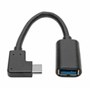Tripp Lite by Eaton USB-C to USB-A Adapter (M/F) Right-Angle C USB 3.2 Gen 1 (5 Gbps) Thunderbolt 3 Compatible 6-in. (15.24 cm)
