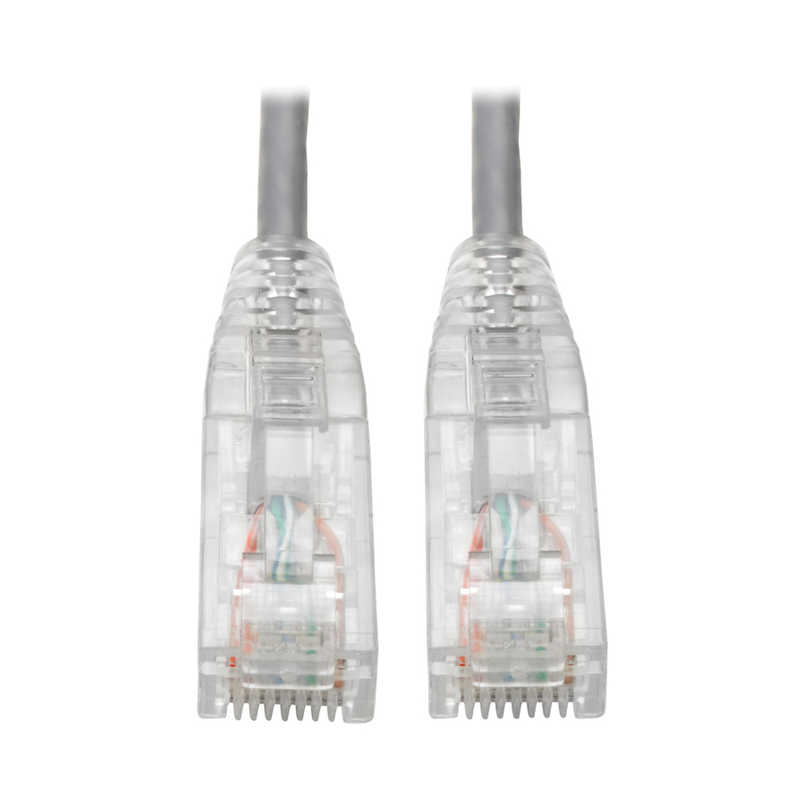 Eaton Tripp Lite Series Cat6 Gigabit Snagless Slim UTP Ethernet Cable (RJ45 M/M), PoE, Gray, 15 ft. (4.57 m)