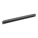 Eaton Tripp Lite Series 24-Port 1U Rack-Mount Cat5e/6 Offset Feed-Through Patch Panel with Cable Management Bar, RJ45 Ethernet, TAA