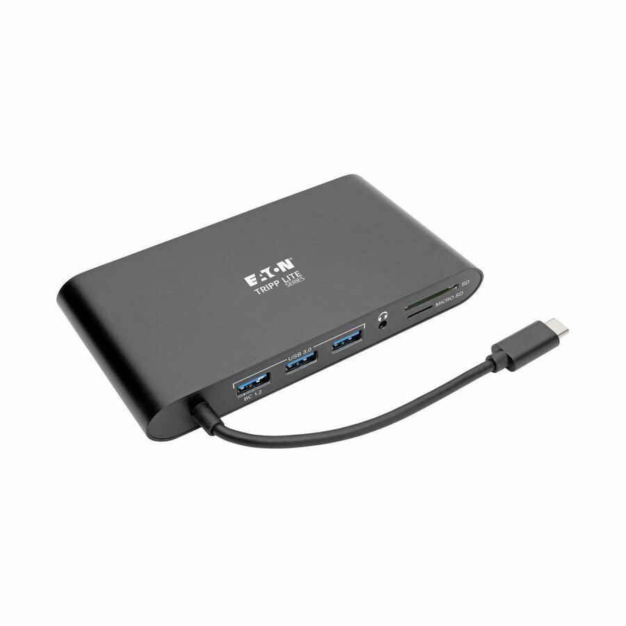 Eaton Tripp Lite Series USB-C Dock, Dual Display - 4K HDMI / mDP, VGA, USB 3.x (5Gbps), USB-A/C Hub, GbE, Memory Card, 100W PD Charging
