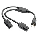Tripp Lite by Eaton Y Splitter Power Cable NEMA 5-15P to 2x C13 - 10A 125V 18 AWG 1.5 ft. (0.45 m) Black