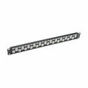 Tripp Lite by Eaton 24-Port 1U Rack-Mount Cat6a Offset Feed-Through Patch Panel with Cable Management Bar RJ45 Ethernet TAA