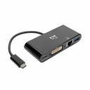 Eaton Tripp Lite Series USB-C Multiport Adapter, DVI, USB 3.x (5Gbps) Hub Port, Gbe and PD Charging, Black