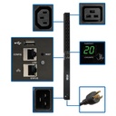 Tripp Lite by Eaton PDU 3.7kW Single-Phase 208/230V Monitored PDU - LX Platform 18 C13 2 C19 Outlets C20 / L6-20P Inputs 0U 900mm Height TAA