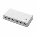 Eaton Tripp Lite Series Pre-Configured Unshielded Cat6 6-Port Surface-Mount Box, 110 IDC, RJ45, White