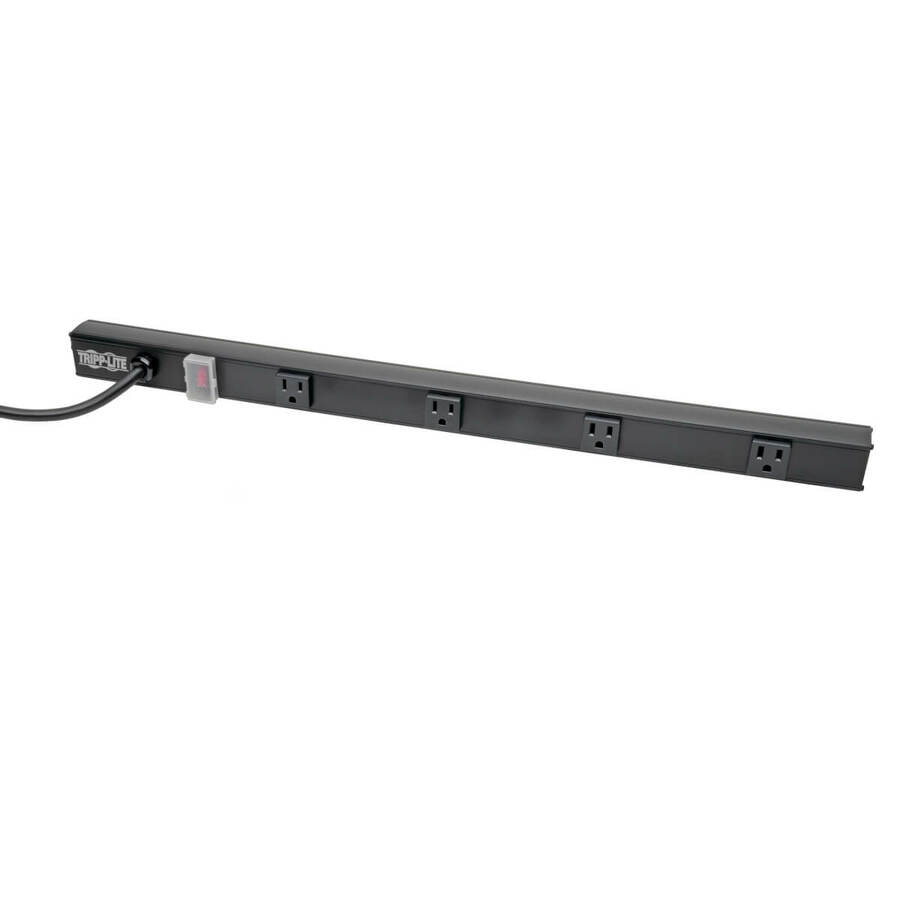 Eaton Tripp Lite Series 4-Outlet Power Strip, Right-Angle NEMA 5-15R - 15A, 120V, 6 ft. (1.83 m) Cord, Right-Angle 5-15P Plug, 24 in.