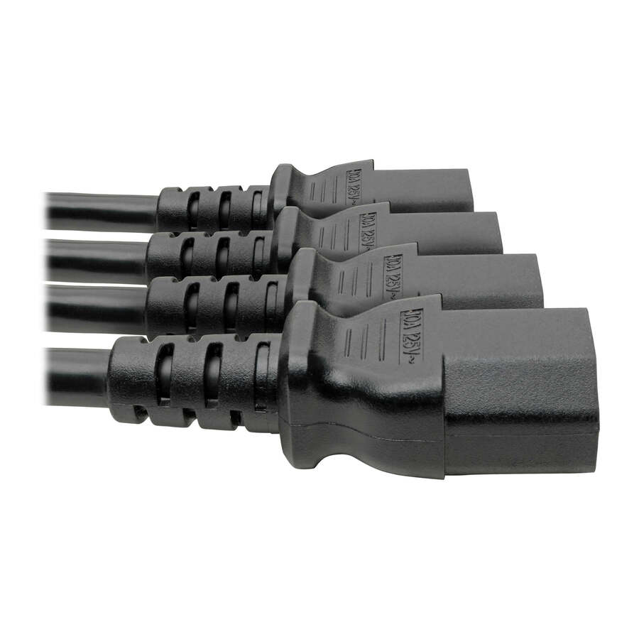Eaton Tripp Lite Series Power Cord Splitter, C14 to 4xC13 PDU Style - 10A, 250V, 18 AWG, 18-in. (45.72 cm), Black