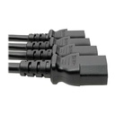 Eaton Tripp Lite Series Power Cord Splitter, C14 to 4xC13 PDU Style - 10A, 250V, 18 AWG, 18-in. (45.72 cm), Black