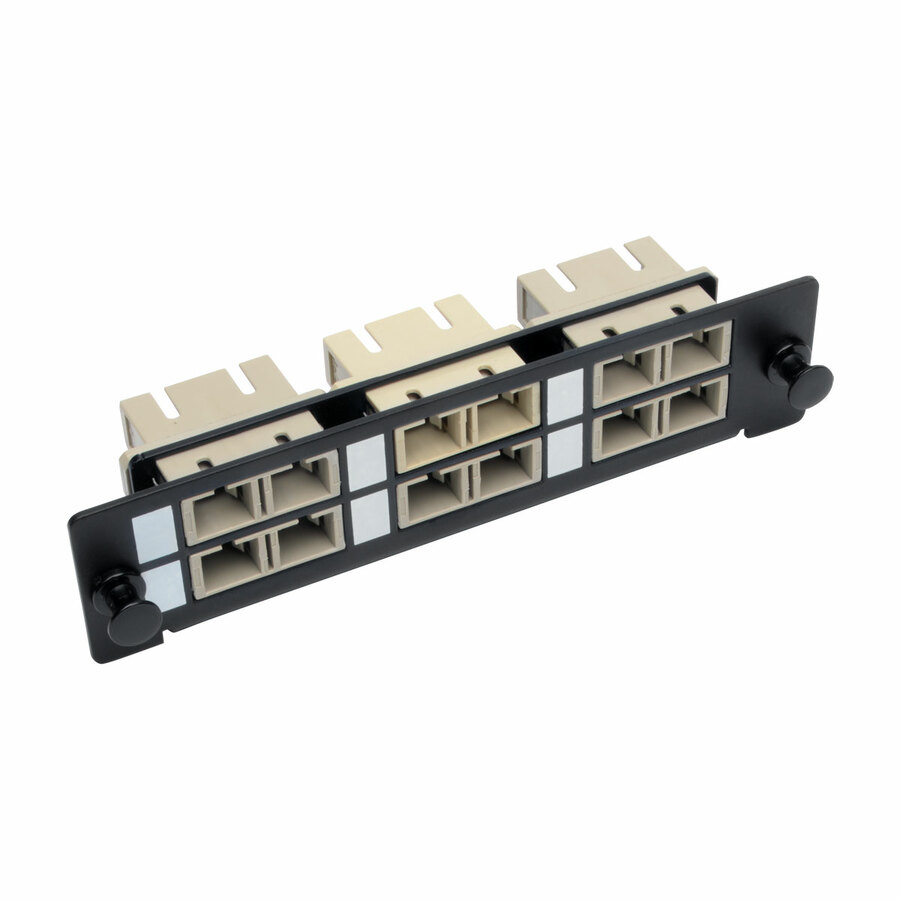 Eaton Tripp Lite Series High-Density Fiber Adapter Panel (MMF/SMF), 6 SC Duplex Connectors, Black