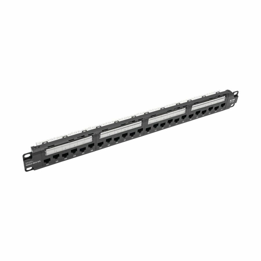 Tripp Lite by Eaton 24-Port 1U Rack-Mount Cat6a 110 Patch Panel with Cable Management Bar 110 Punchdown RJ45 TAA