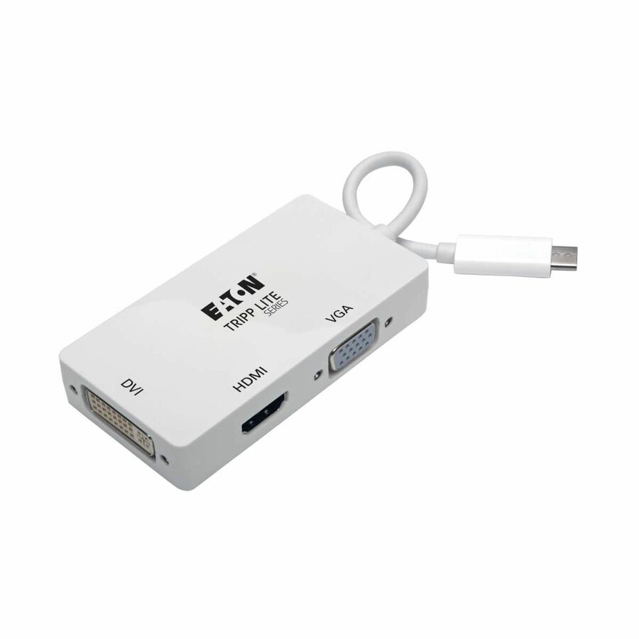 Eaton Tripp Lite Series USB-C Multiport Adapter (M/3xF) - 4K HDMI, DVI, VGA, HDCP, White