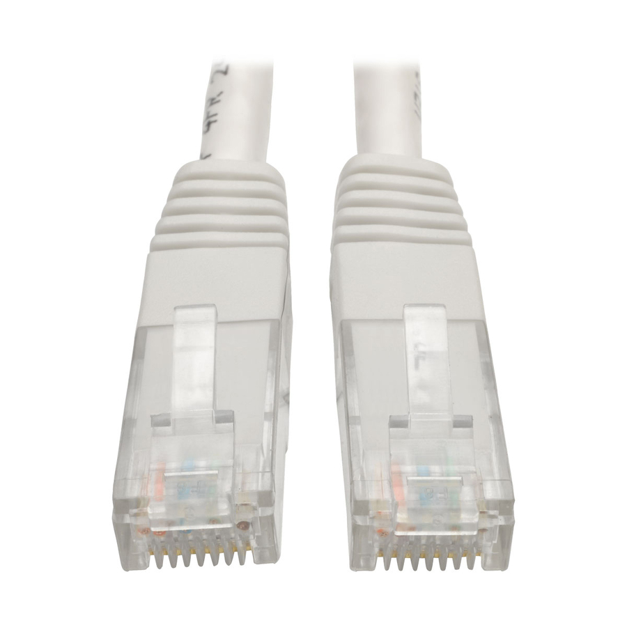 Eaton Tripp Lite Series Cat6 Gigabit Molded (UTP) Ethernet Cable (RJ45 M/M), PoE, White, 2 ft. (0.61 m)
