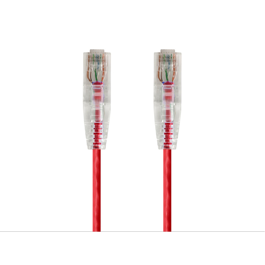 Monoprice SlimRun Cat6 28AWG UTP Ethernet Network Cable, 5ft Red