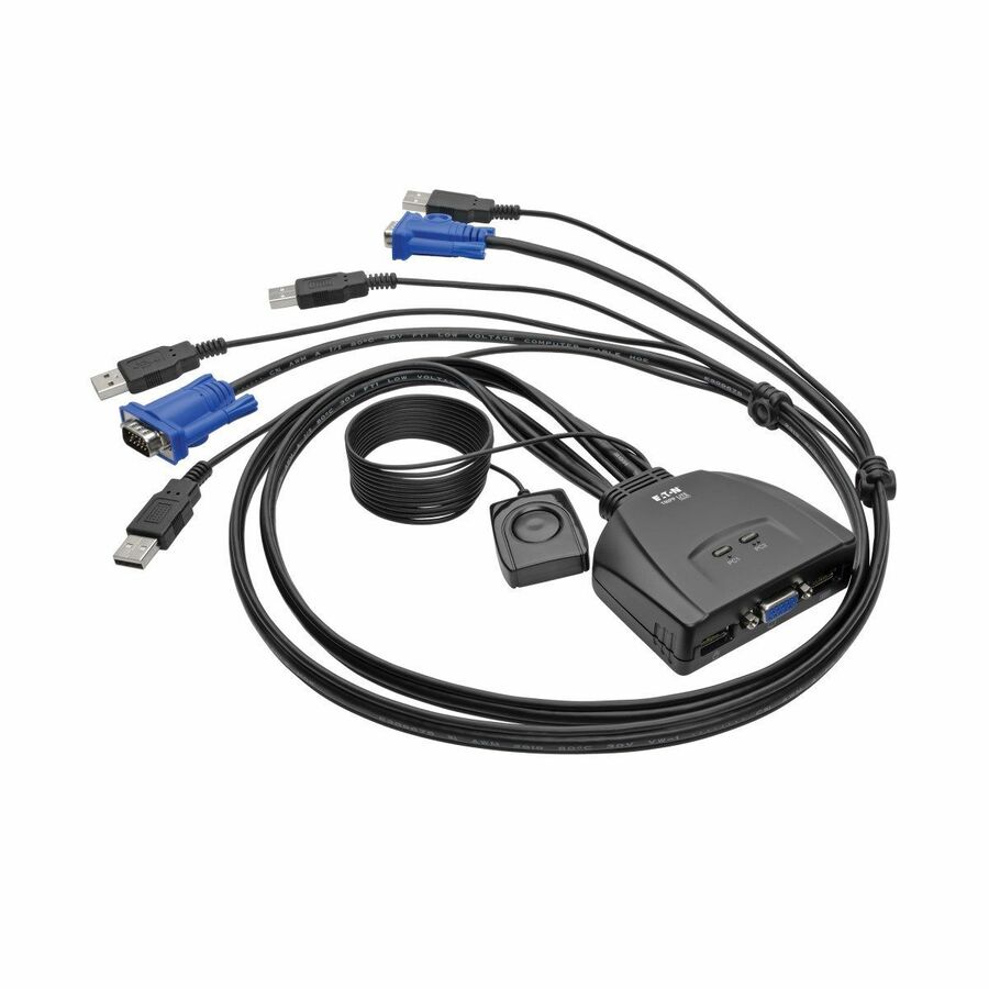 Eaton Tripp Lite Series 2-Port USB/VGA Cable KVM Switch with Cables and USB Peripheral Sharing