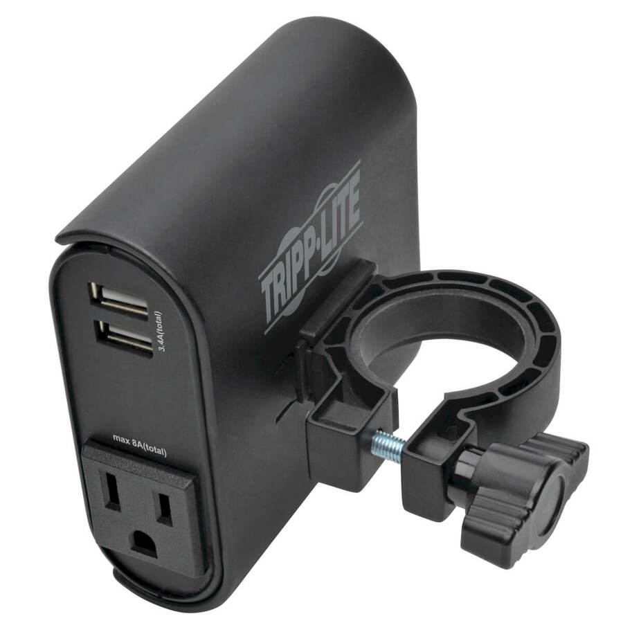 Tripp Lite by Eaton AC/USB Charging Clip for Display Mounts w/ 2 USB Ports & 2 5-15R