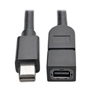 Eaton Tripp Lite Series Mini DisplayPort Extension Cable, 4K @ 60 Hz, HDCP 2.2 (M/F), 10 ft. (3.05 m)