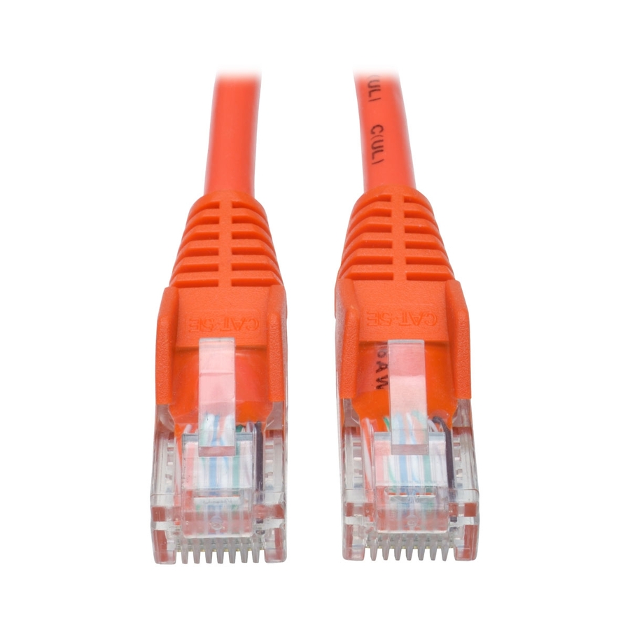 Eaton Tripp Lite Series Cat5e 350 MHz Snagless Molded (UTP) Ethernet Cable (RJ45 M/M), PoE - Orange, 14 ft. (4.27 m)