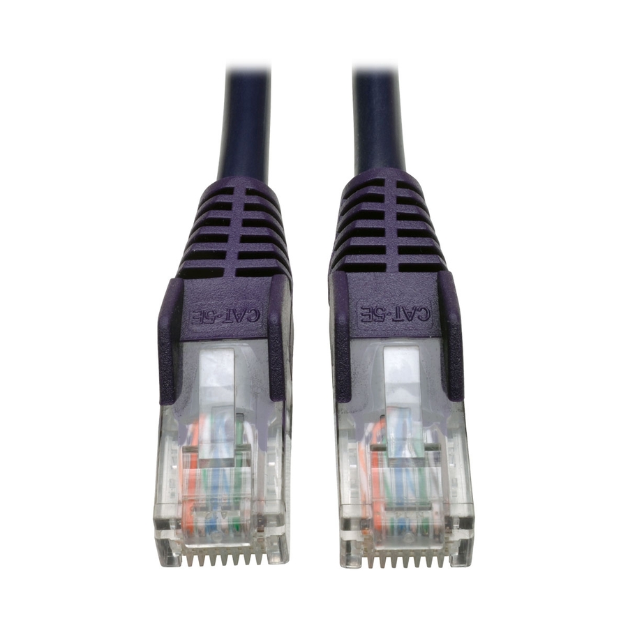 Eaton Tripp Lite Series Cat5e 350 MHz Snagless Molded (UTP) Ethernet Cable (RJ45 M/M), PoE - Purple, 3 ft. (0.91 m)