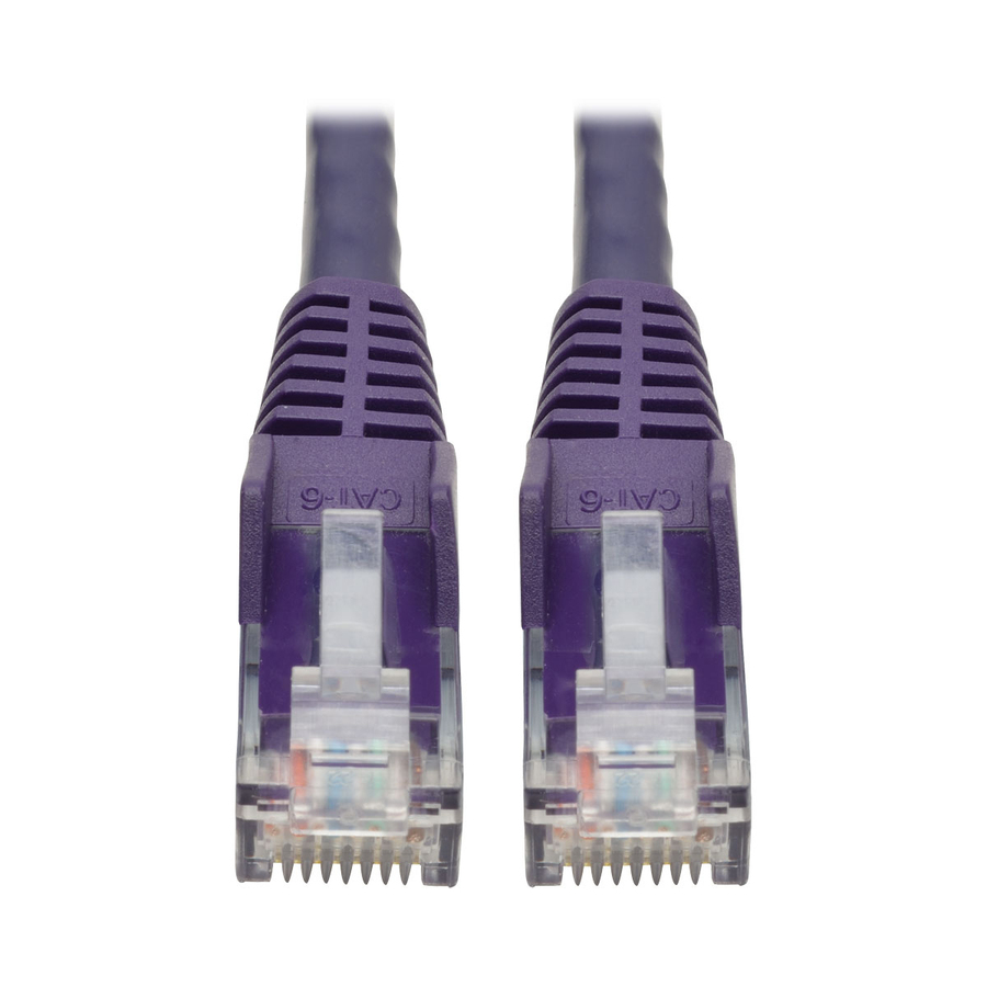 Eaton Tripp Lite Series Cat6 Gigabit Snagless Molded (UTP) Ethernet Cable (RJ45 M/M), PoE, Purple, 20 ft. (6.09 m)
