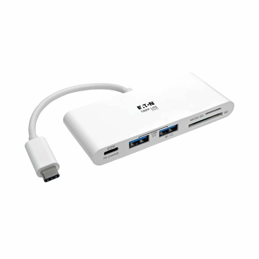 Eaton Tripp Lite Series USB-C Multiport Adapter, USB 3.x (5Gbps), USB-A/C Hub Ports, Card Reader and 60W PD Charging, White
