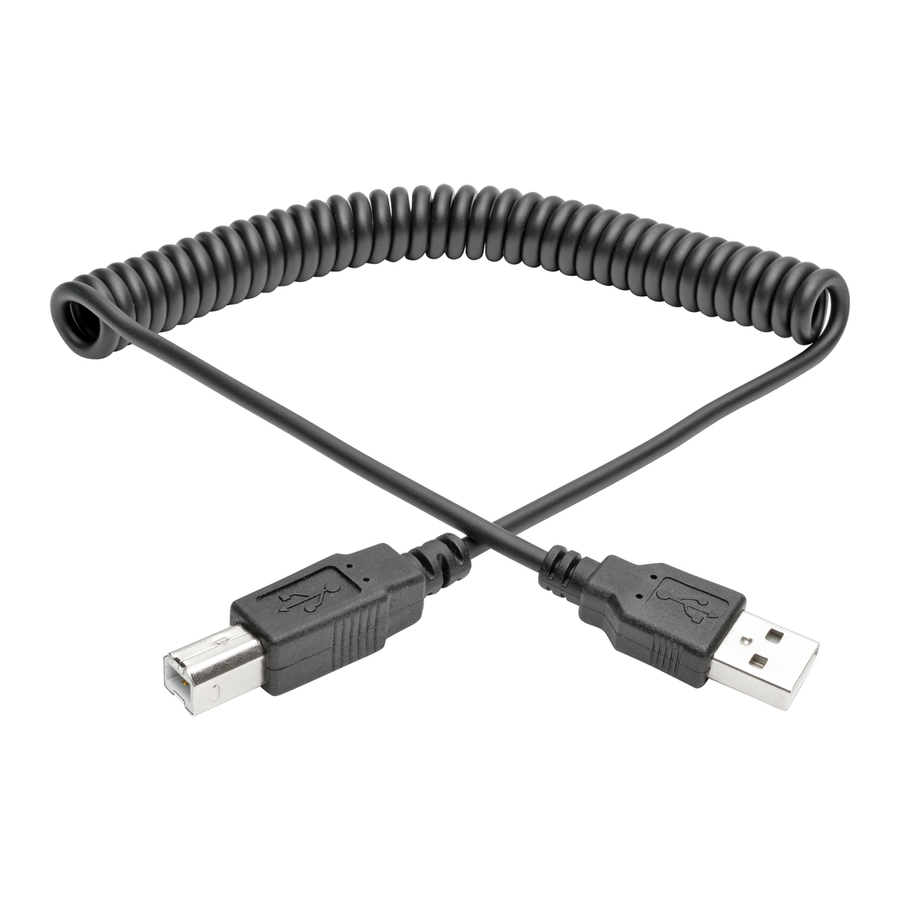 Tripp Lite by Eaton 10ft Hi-Speed USB 2.0 to USB B Cable Coiled USB A-B M/M 10'
