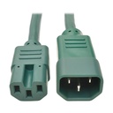 Eaton Tripp Lite Series Power Cord C14 to C15 - Heavy-Duty, 15A, 250V, 14 AWG, 6 ft. (1.83 m), Green
