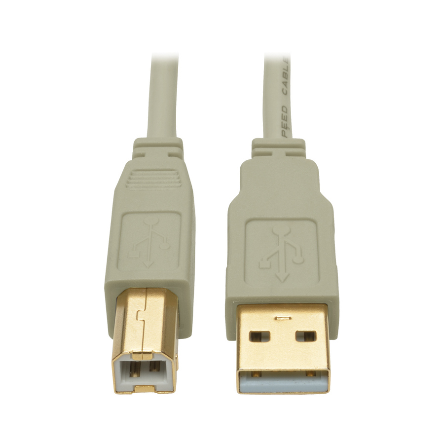 Eaton Tripp Lite Series USB 2.0 A to B Cable (M/M), Beige, 15 ft. (4.57 m)