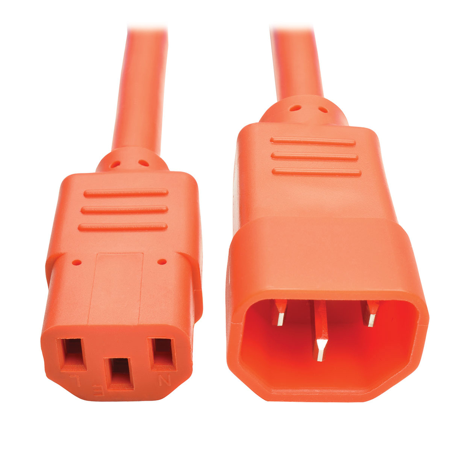 Eaton Tripp Lite Series PDU Power Cord, C13 to C14 - 10A, 250V, 18 AWG, 2 ft. (0.61 m), Orange
