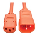 Eaton Tripp Lite Series PDU Power Cord, C13 to C14 - 10A, 250V, 18 AWG, 2 ft. (0.61 m), Orange