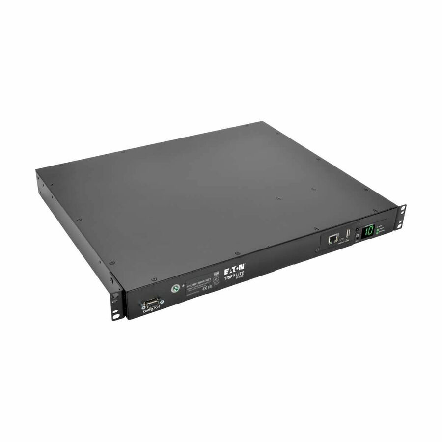 Eaton Tripp Lite Series 2.4kW Single-Phase Switched Automatic Transfer Switch PDU, Two 200-240V C14 Inlets, 10 C13 Outputs, 1U, TAA
