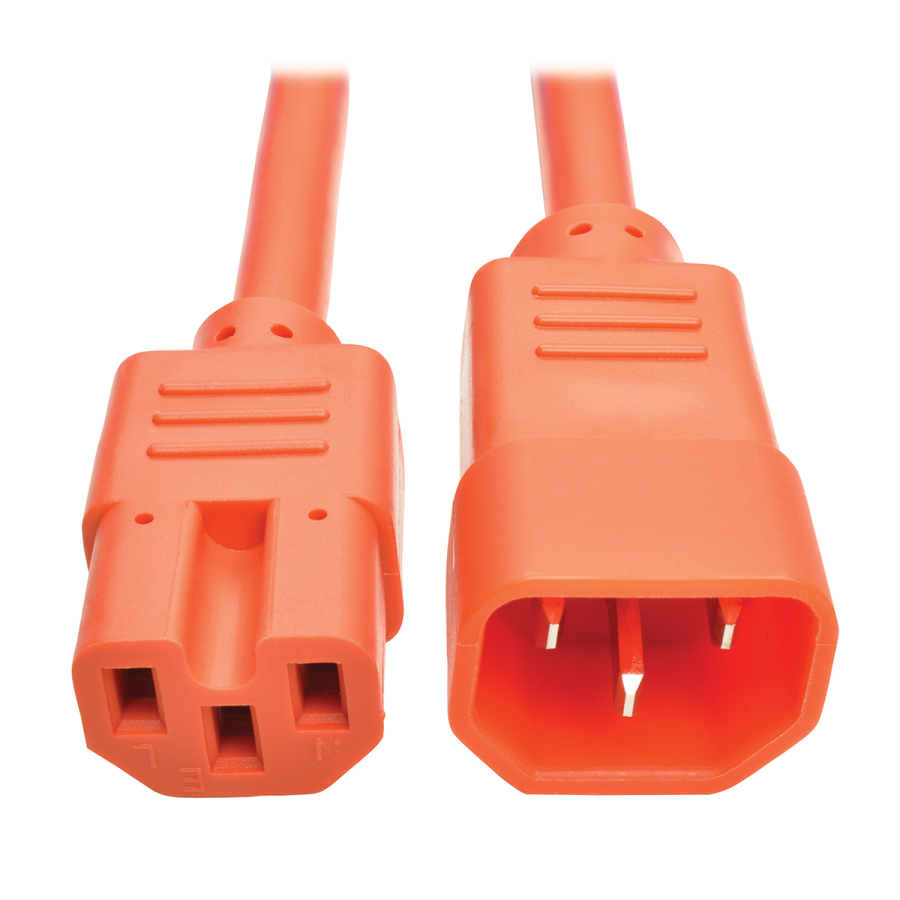Tripp Lite by Eaton Power Cord C14 to C15 - Heavy-Duty 15A 250V 14 AWG 6 ft. (1.83 m) Orange