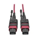 Tripp Lite by Eaton 100G MTP/MPO Multimode OM4 Plenum-Rated Fiber Optic Cable (F/F), 12 Fiber, 40/100GBASE-SR4, Push/Pull Tabs, Magenta, 10 m