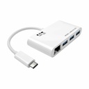 Tripp Lite by Eaton 3-Port USB 3.x (5Gbps) Hub with LAN Port USB-C to 3x USB-A Ports and Gigabit Ethernet White