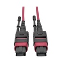 Tripp Lite by Eaton 100G MTP/MPO Multimode OM4 Plenum-Rated Fiber Optic Cable (F/F), 12 Fiber, 40/100GBASE-SR4, Push/Pull Tabs, Magenta, 1 m