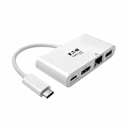 Eaton Tripp Lite Series USB-C Multiport Adapter - HDMI, USB 3.x (5Gbps) Hub Port, Gigabit Ethernet, 60W PD Charging, HDCP, White