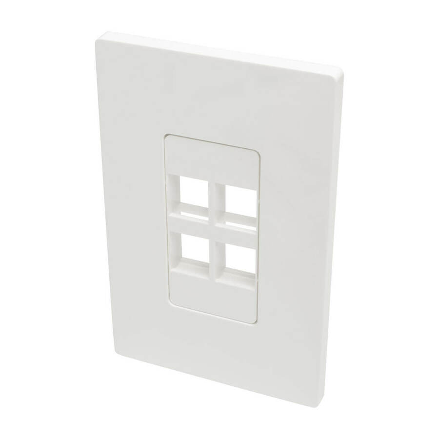 Tripp Lite by Eaton Single-Gang 4-Port Wall Plate Keystone Cat5/6 USB HDMI Dport RCA