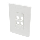 Tripp Lite by Eaton Single-Gang 4-Port Wall Plate Keystone Cat5/6 USB HDMI Dport RCA