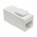 Eaton Tripp Lite Series Cat6a Straight-Through Modular In-Line Snap-In Coupler with 90-Degree Down-Angled Port, White (RJ45 F/F), TAA